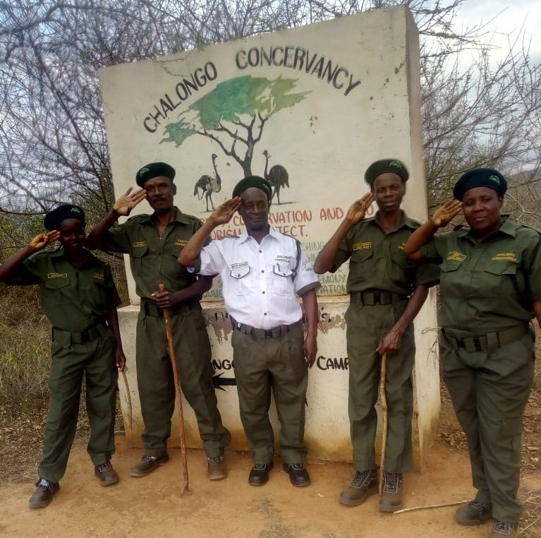 Rangers conducting a conservation foot patrol